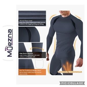 NEW MUENZA THERMAL SET UNDERGARMENT LONG JOHN BASE LAYER FLEECE LINED